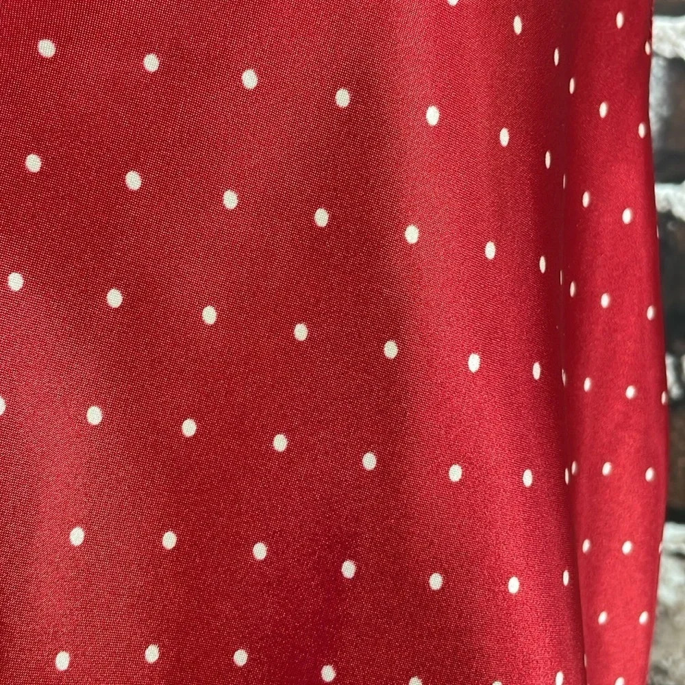 Enchanting Nightgown Women's L Large Red Polka Dots Long Sleepwear Chemise Slip - Picture 9 of 16